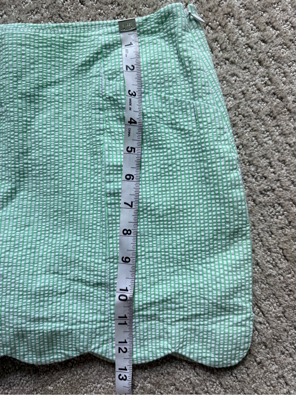 Lilly Pulitzer Mint Green & White Seersucker Scallop Hem Skort – Size 0 - Picture 5 of 5